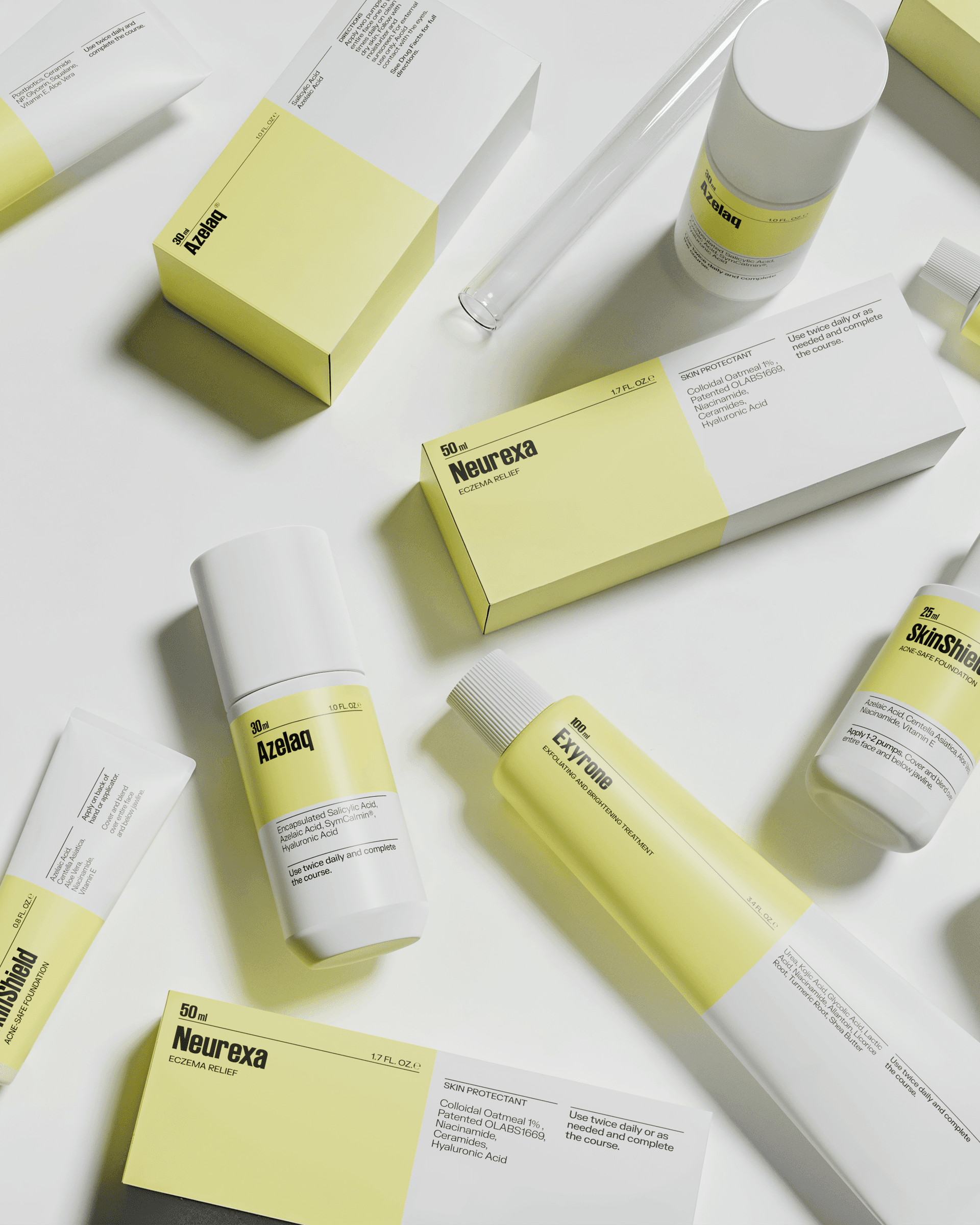 Image with products for clear skin